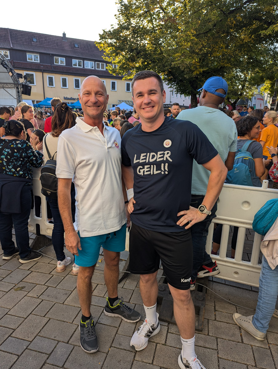 Hans-Peter und Tobias beim Stadtlauf